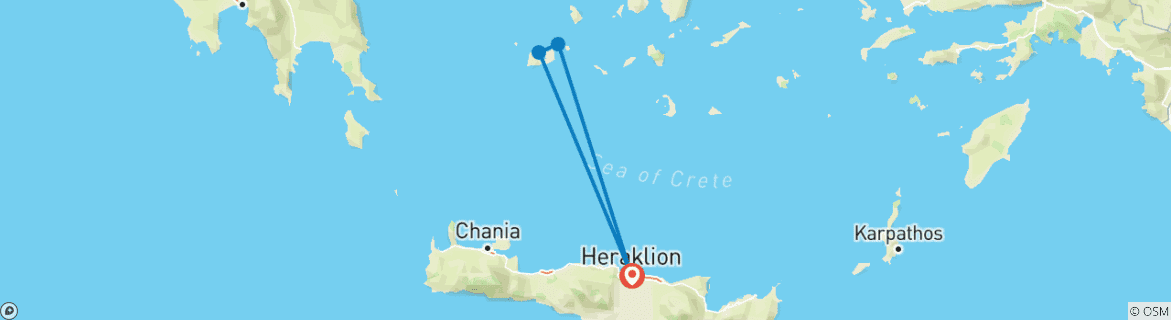 Image d'une carte montrant l'itinéraire du circuit