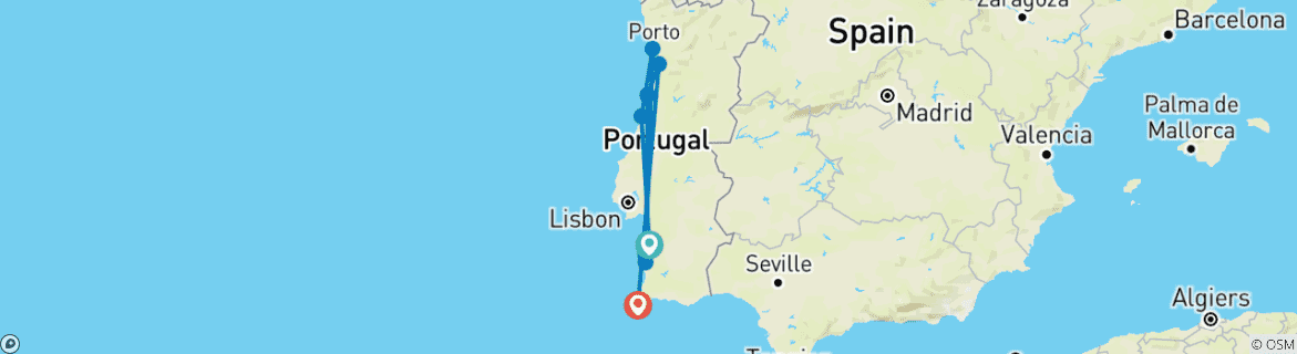 Image d'une carte montrant l'itinéraire du circuit