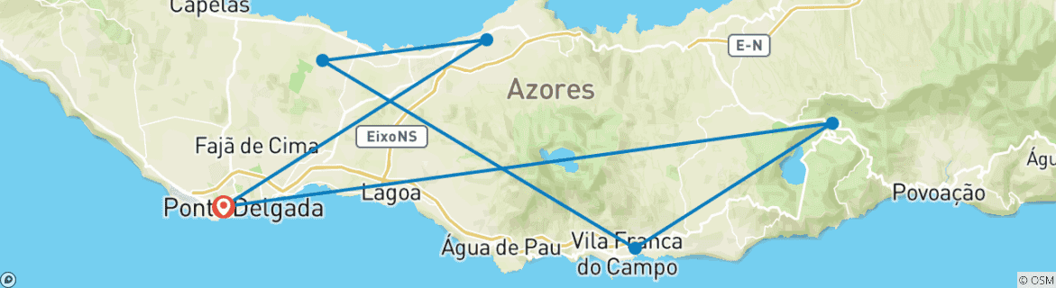 Image d'une carte montrant l'itinéraire du circuit