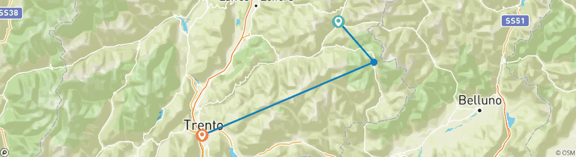 Image d'une carte montrant l'itinéraire du circuit