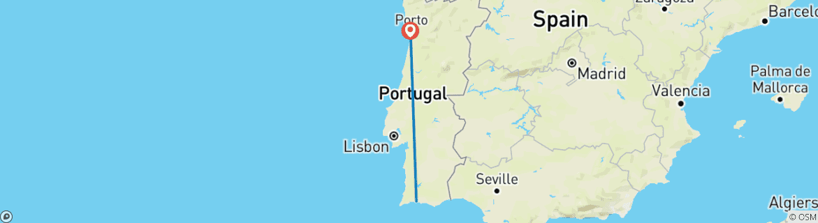 Karte mit der Reiseroute