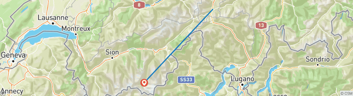 Image d'une carte montrant l'itinéraire du circuit