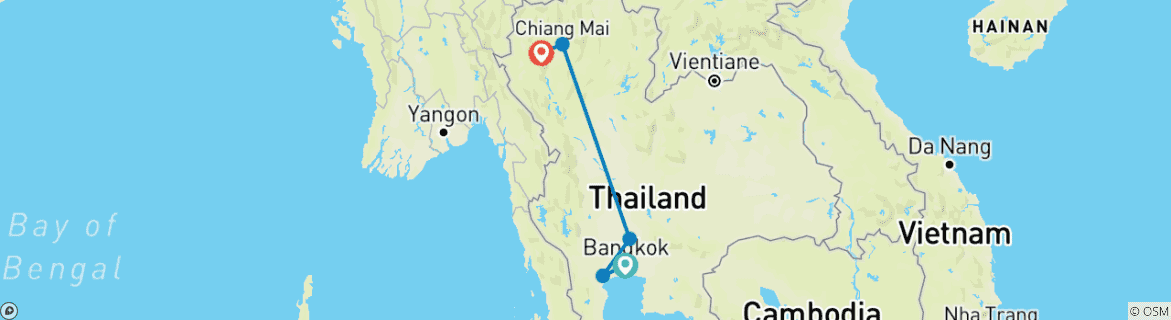 Karte mit der Reiseroute