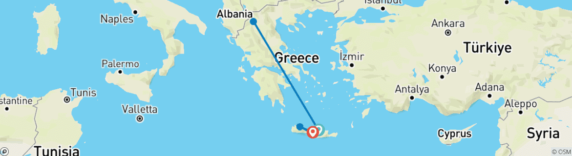 Image d'une carte montrant l'itinéraire du circuit