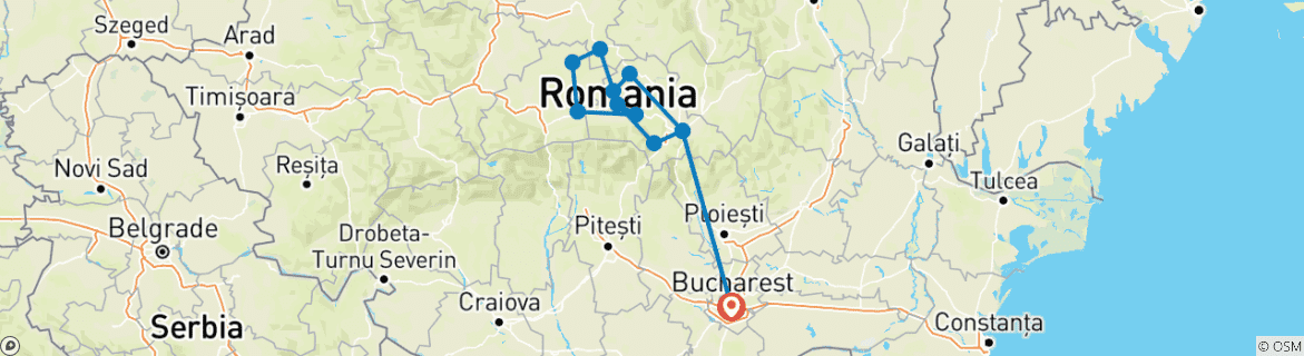 Image d'une carte montrant l'itinéraire du circuit