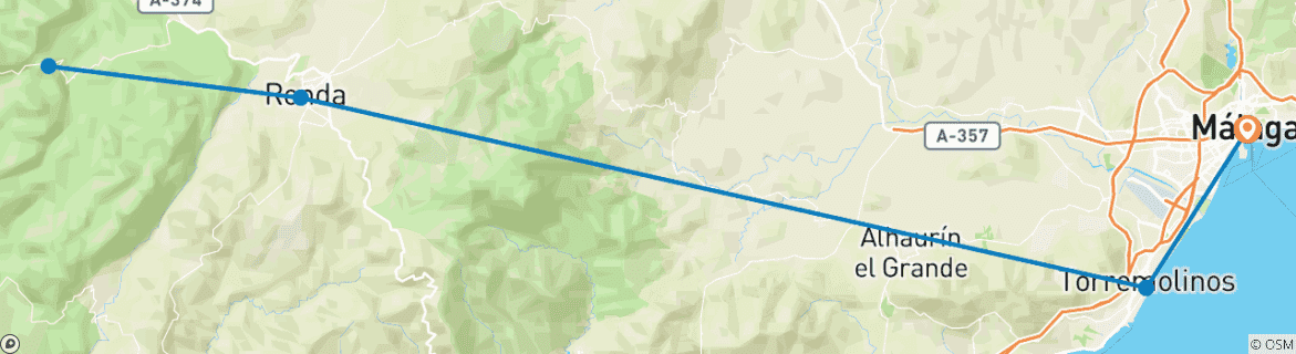 Image d'une carte montrant l'itinéraire du circuit