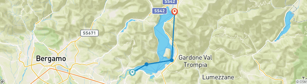 Image d'une carte montrant l'itinéraire du circuit