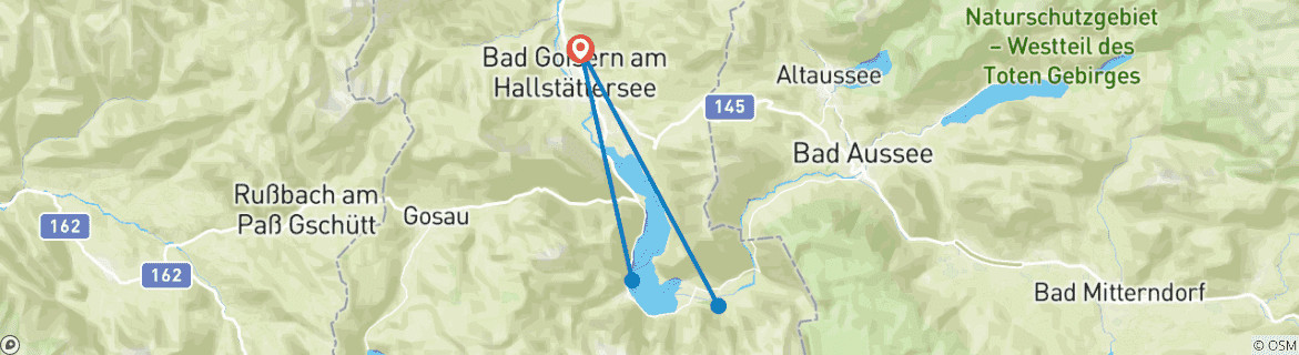 Image d'une carte montrant l'itinéraire du circuit