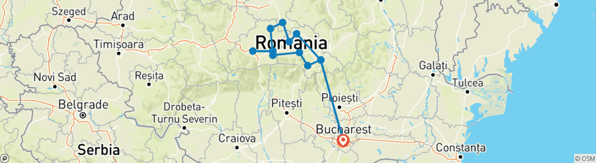 Image d'une carte montrant l'itinéraire du circuit