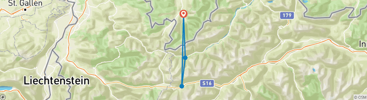 Image d'une carte montrant l'itinéraire du circuit