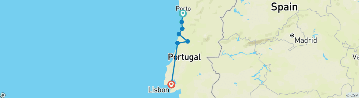 Image d'une carte montrant l'itinéraire du circuit
