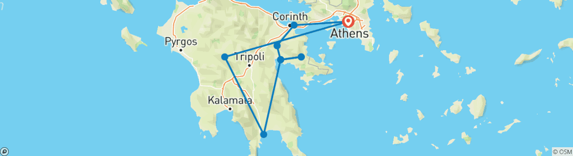 Image d'une carte montrant l'itinéraire du circuit