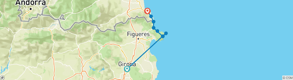 Image d'une carte montrant l'itinéraire du circuit