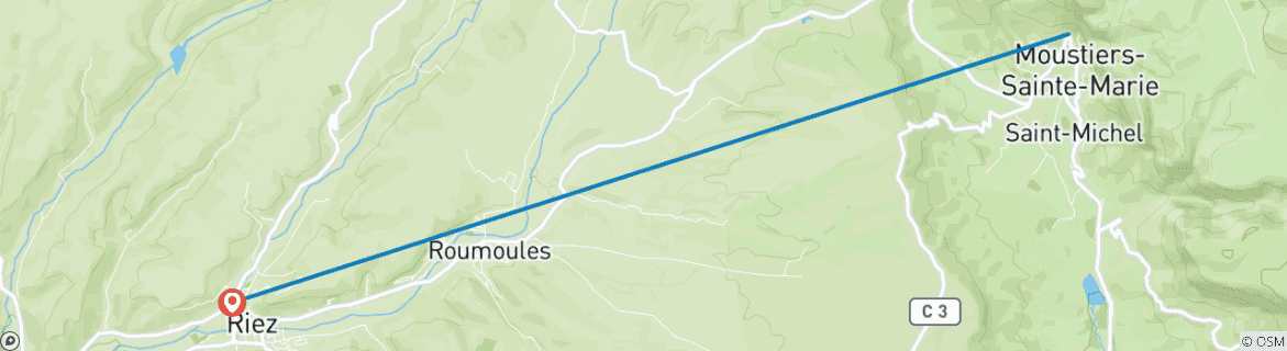 Image d'une carte montrant l'itinéraire du circuit