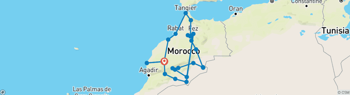 Karte von Marrakesch:Marokko (17 Tage) (17 Tage)
