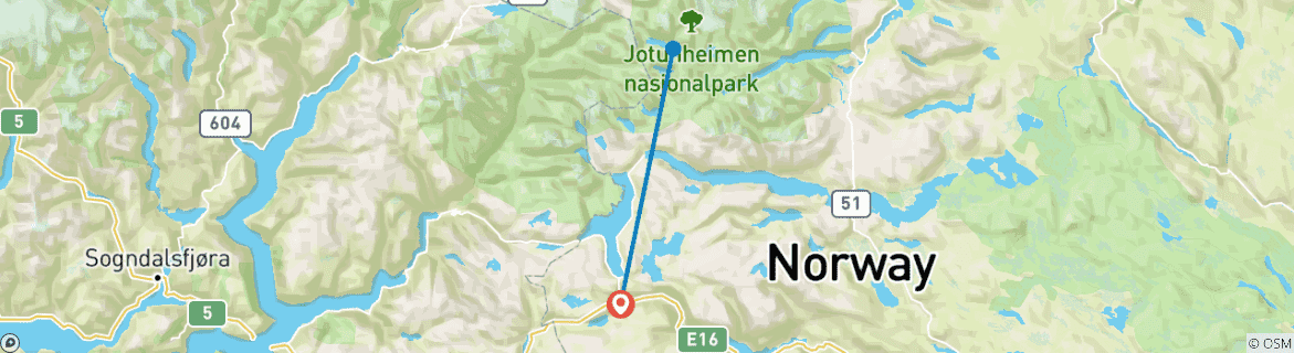 Image d'une carte montrant l'itinéraire du circuit