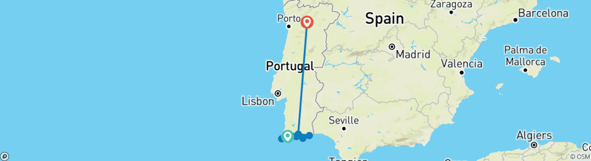 Image d'une carte montrant l'itinéraire du circuit