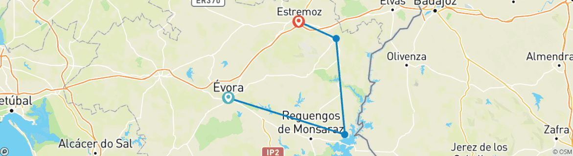 Image d'une carte montrant l'itinéraire du circuit