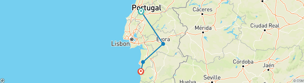 Image d'une carte montrant l'itinéraire du circuit