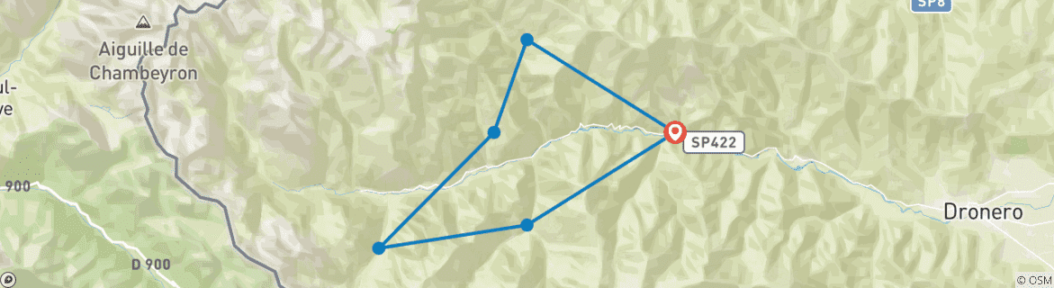 Image d'une carte montrant l'itinéraire du circuit