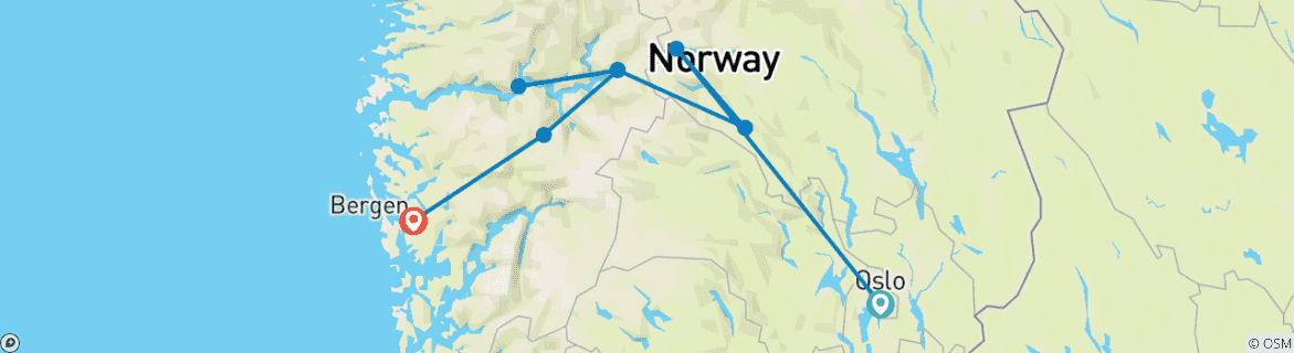 Image d'une carte montrant l'itinéraire du circuit