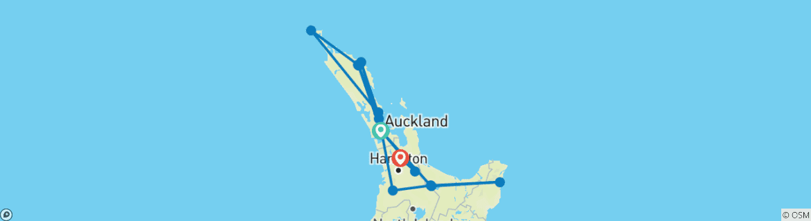 Image d'une carte montrant l'itinéraire du circuit