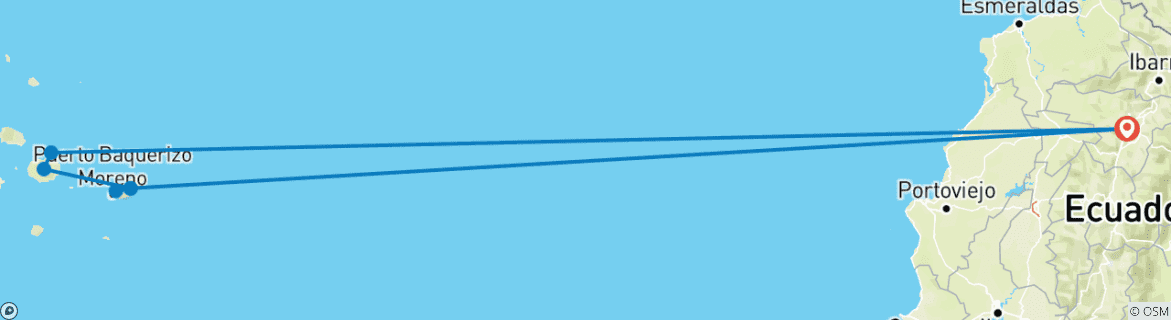 Image d'une carte montrant l'itinéraire du circuit