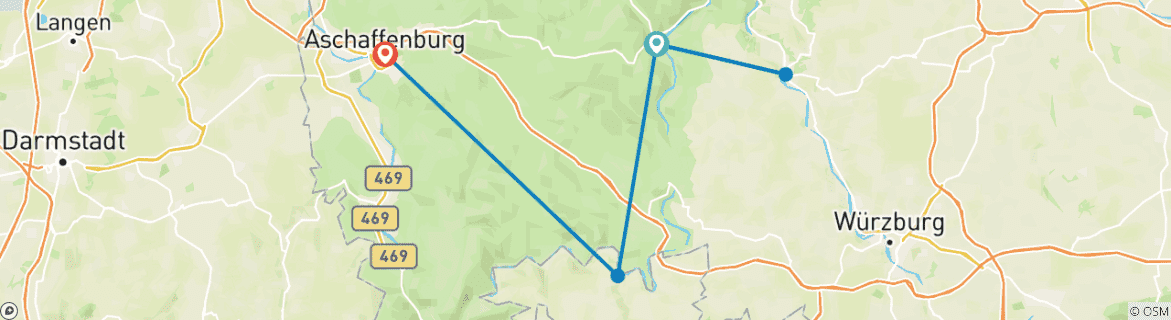 Image d'une carte montrant l'itinéraire du circuit