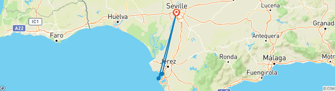 Image d'une carte montrant l'itinéraire du circuit