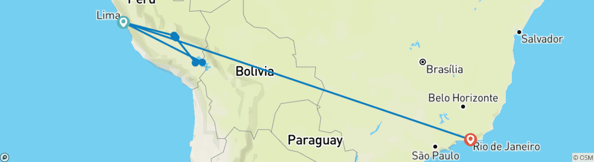 Image d'une carte montrant l'itinéraire du circuit
