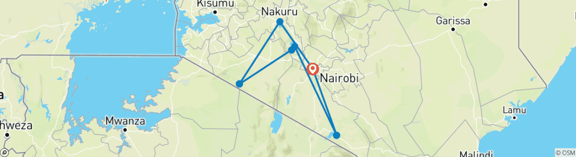 Karte mit der Reiseroute