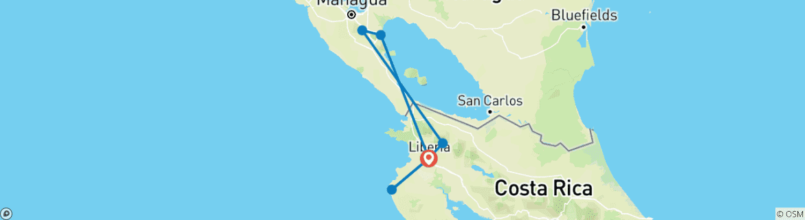 Image d'une carte montrant l'itinéraire du circuit