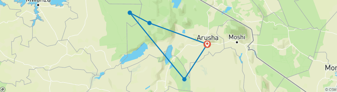 Karte mit der Reiseroute