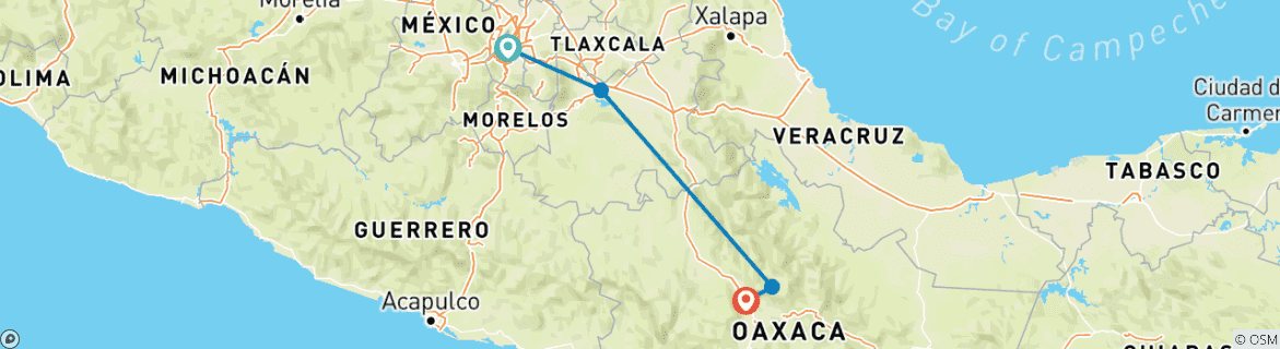 Image d'une carte montrant l'itinéraire du circuit