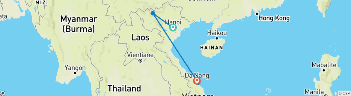 Image d'une carte montrant l'itinéraire du circuit