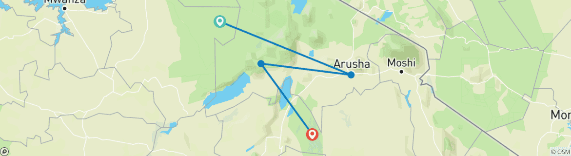 Image d'une carte montrant l'itinéraire du circuit