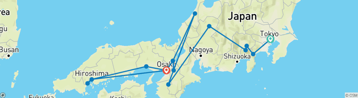 Image d'une carte montrant l'itinéraire du circuit