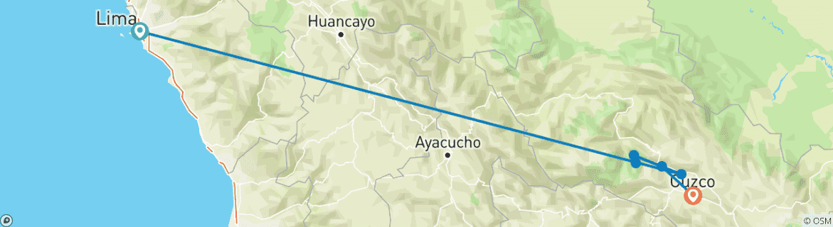 Image d'une carte montrant l'itinéraire du circuit