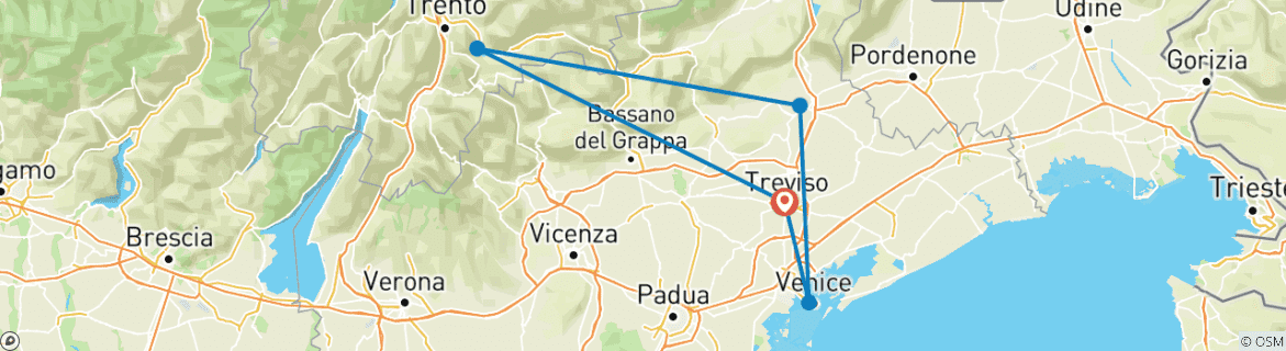 Image d'une carte montrant l'itinéraire du circuit