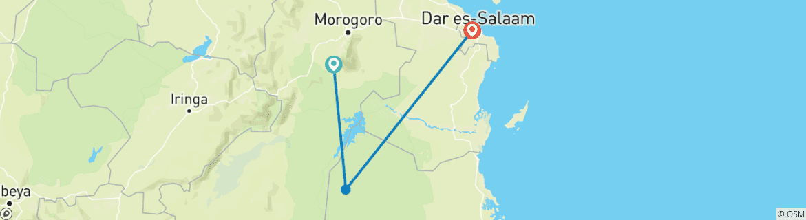 Image d'une carte montrant l'itinéraire du circuit