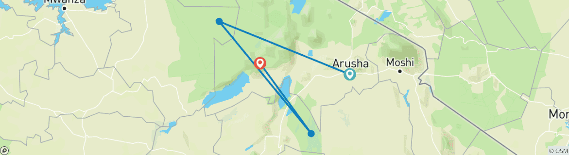 Image d'une carte montrant l'itinéraire du circuit