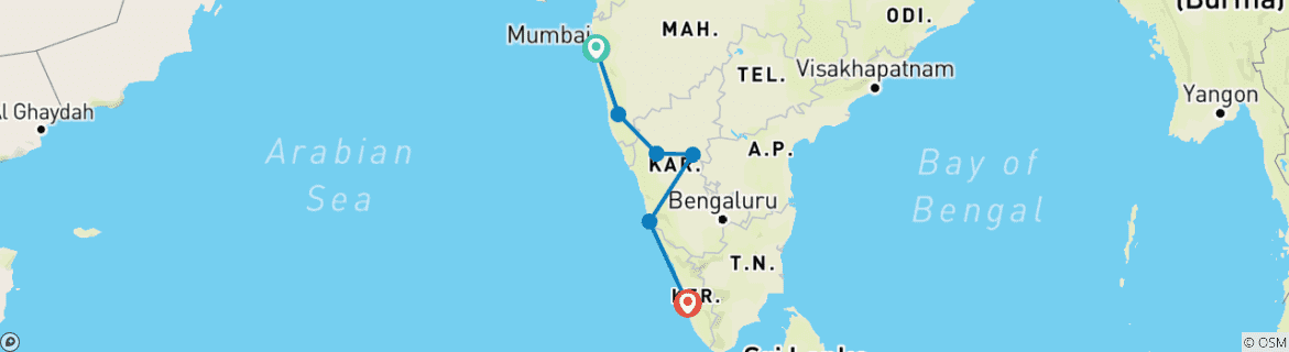 Imagen de un mapa que muestra la ruta del circuito