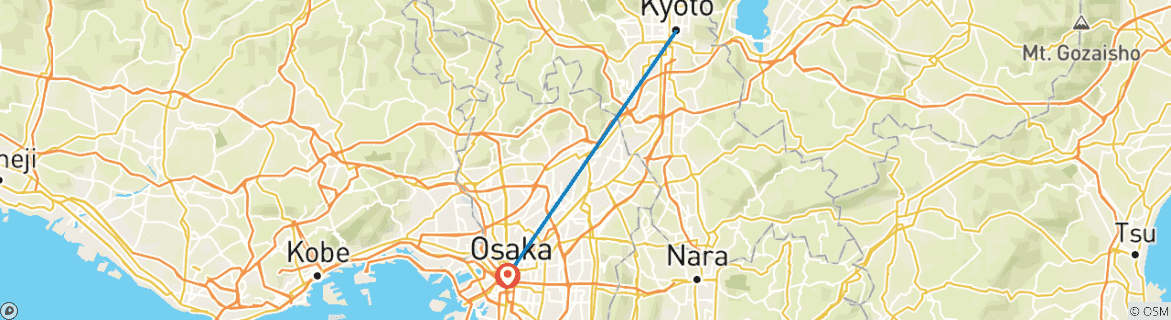 Image d'une carte montrant l'itinéraire du circuit