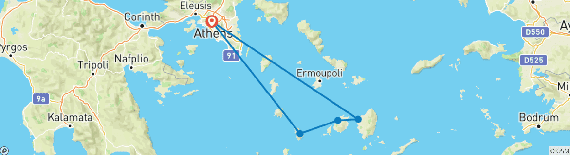 Image d'une carte montrant l'itinéraire du circuit