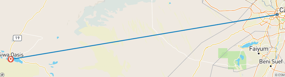 Image d'une carte montrant l'itinéraire du circuit