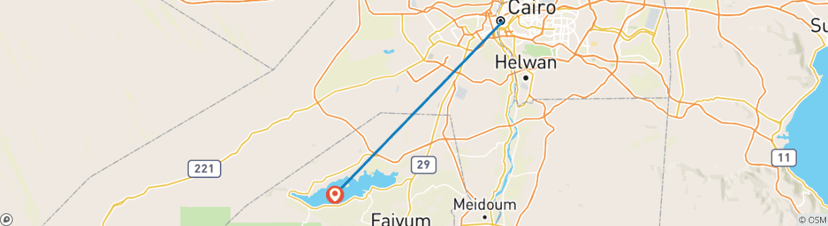 Image d'une carte montrant l'itinéraire du circuit