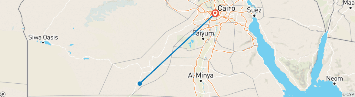 Image d'une carte montrant l'itinéraire du circuit