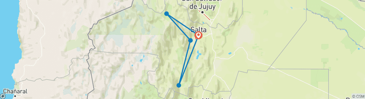 Karte mit der Reiseroute