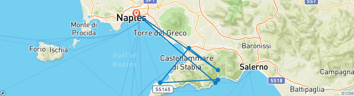 Image d'une carte montrant l'itinéraire du circuit