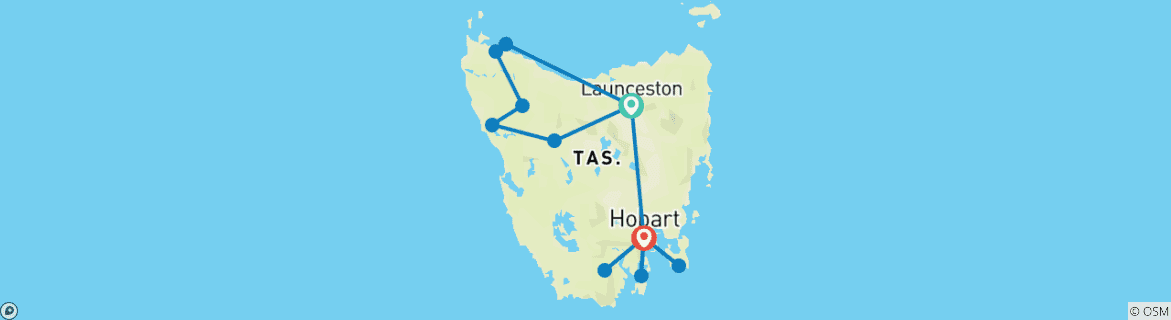 Image d'une carte montrant l'itinéraire du circuit
